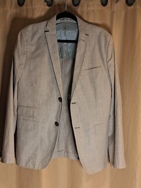 J.Lindeberg Light Beige Two-Button Sport Coat. Linen Look